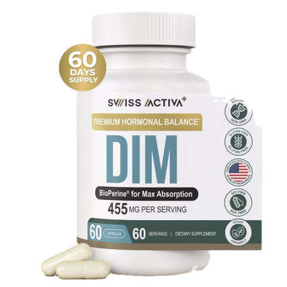 DIM supplement, estrogen balance supplement, hormone balance capsules, DIM 400 mg, DIM with BioPerine