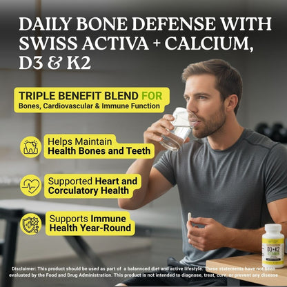 Complete Bone Trio – Vitamins D3 + K2  with Calcium