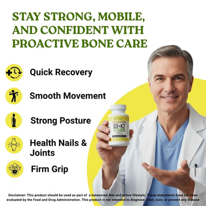 Complete Bone Trio – Vitamins D3 + K2  with Calcium