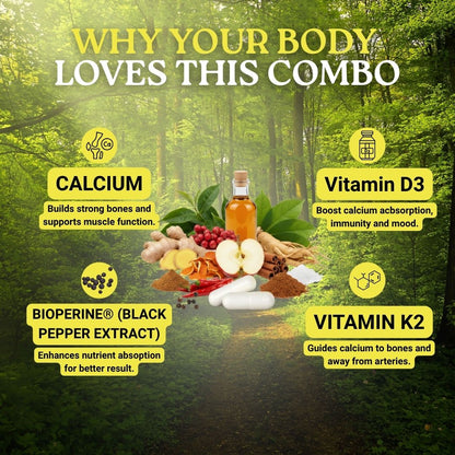Complete Bone Trio – Vitamins D3 + K2  with Calcium