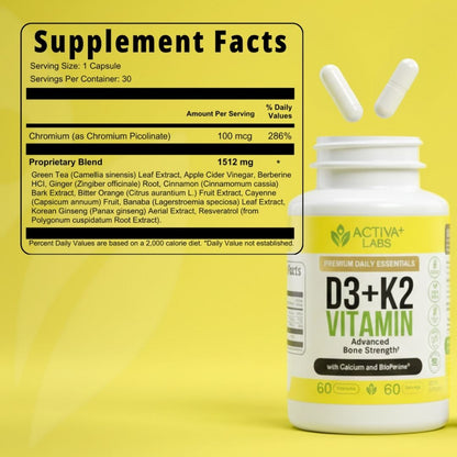 Complete Bone Trio – Vitamins D3 + K2  with Calcium
